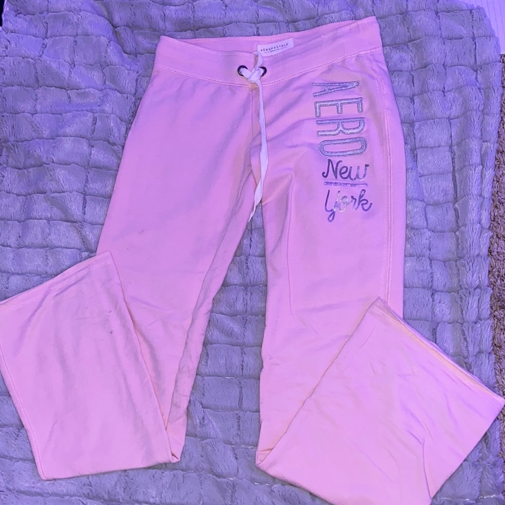 aeropostale pink sweatpants/ NEW YORK